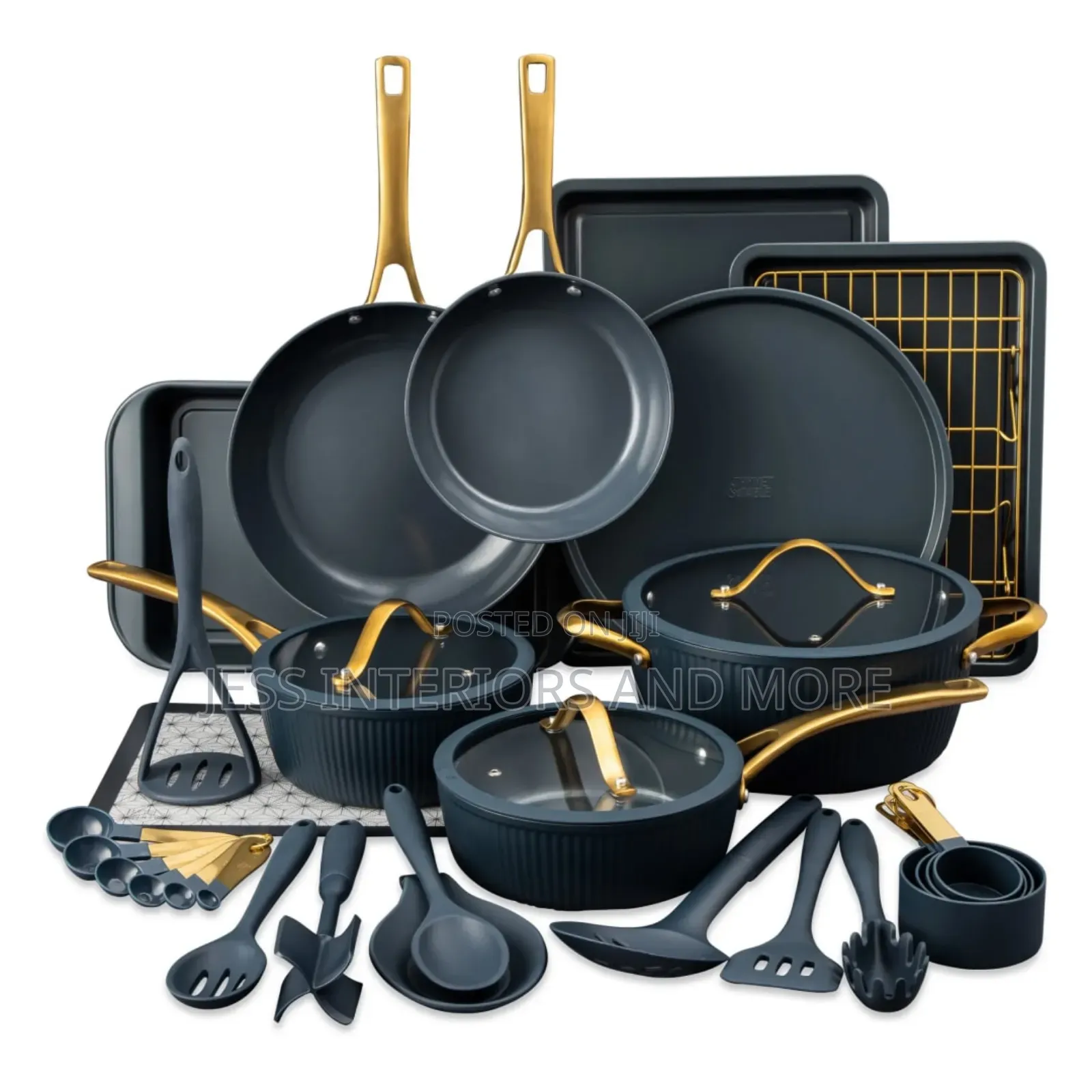 32-Piece Non-Stick Cookware Bakeware Set (Blue)