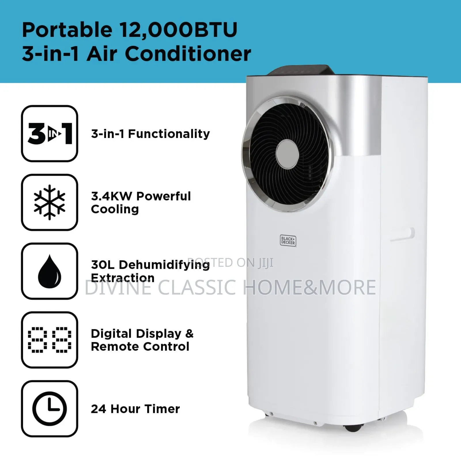 Black+Decker 3in1 Portable Air Conditioner (12000btu)