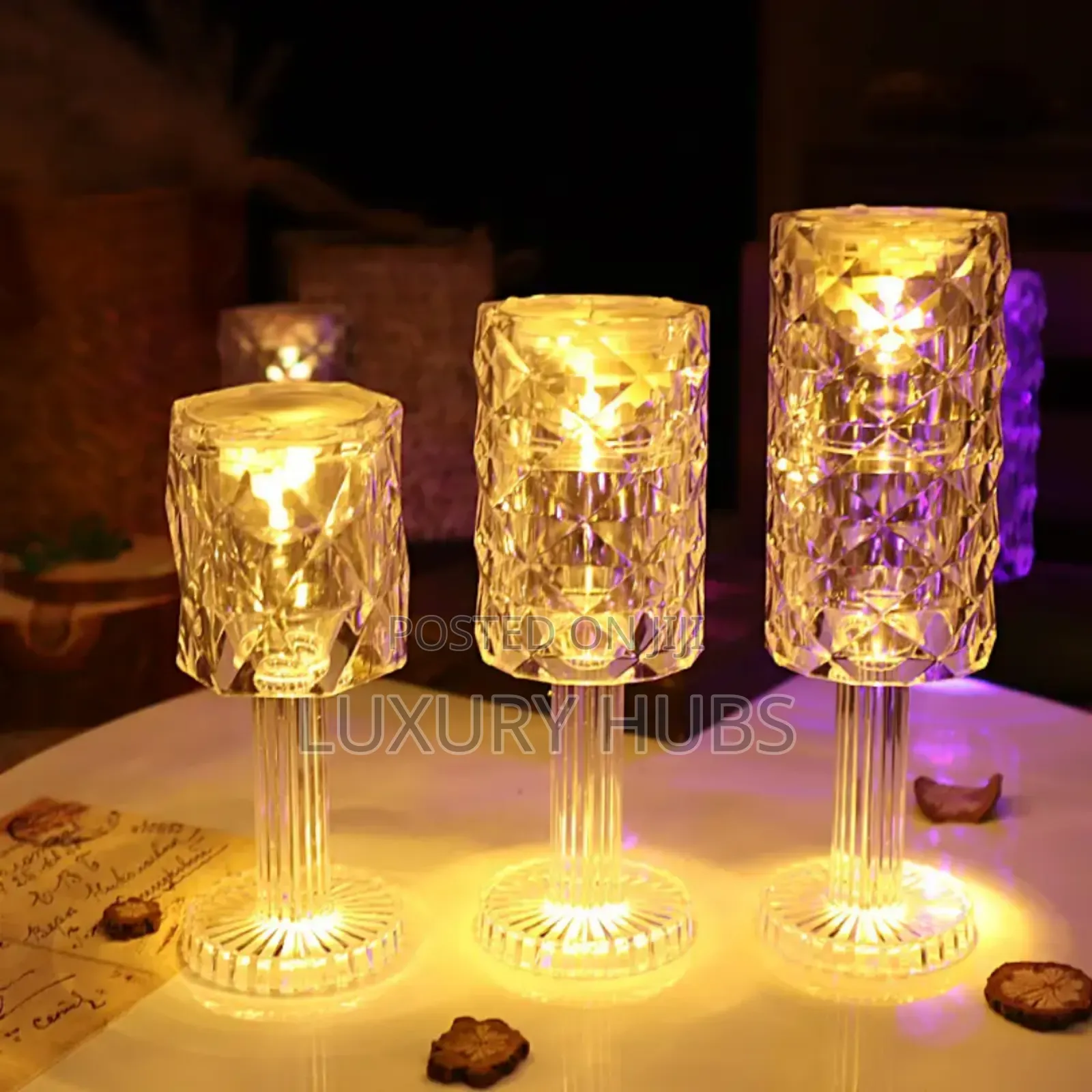 12pcs Glass Decorative Candle Led Table Night Light