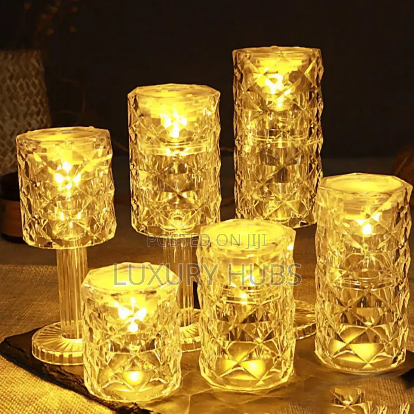 12pcs Glass Decorative Candle Led Table Night Light