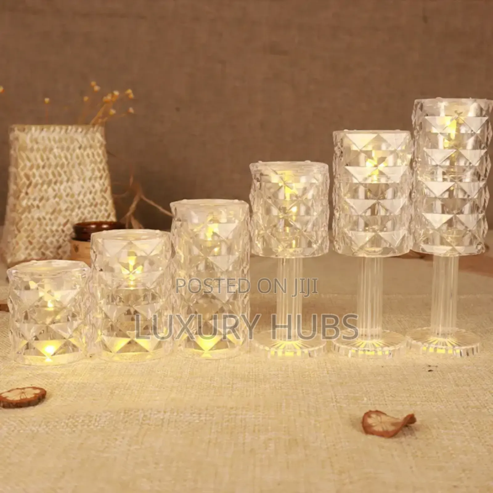 12pcs Glass Decorative Candle Led Table Night Light