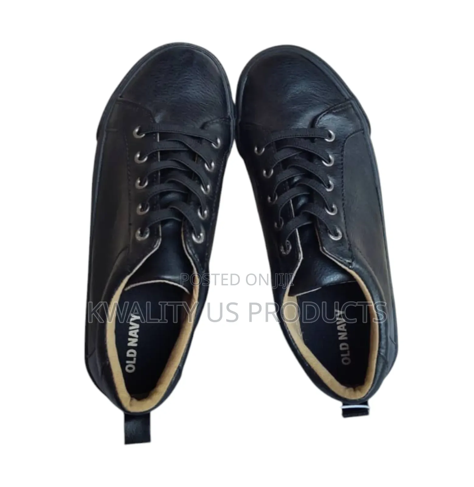 Old Navy Boys Black Leather Canvas