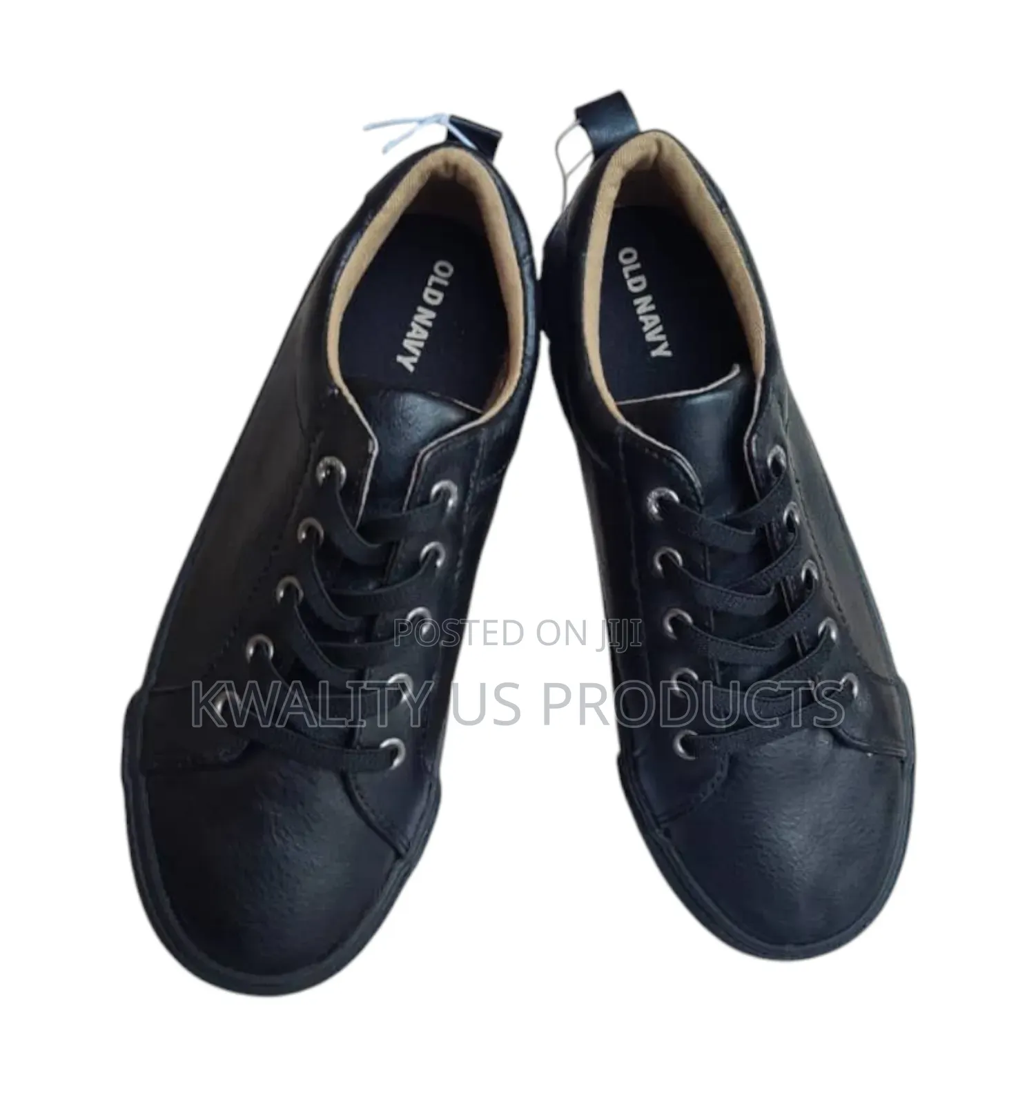 Old Navy Boys Black Leather Canvas