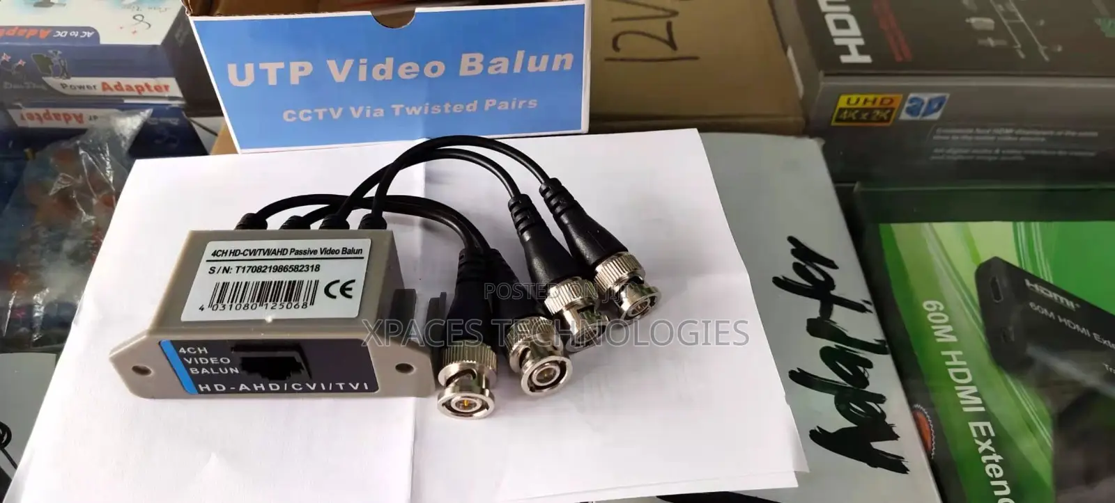 4channel Passive Video (Bnc) to Utp (Rj45) Video Balun