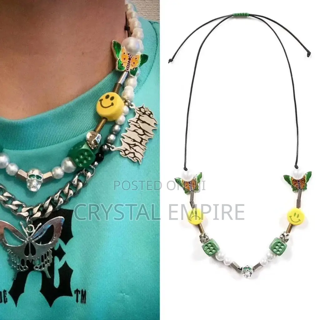 Emerald Beaded Pearl Necklace