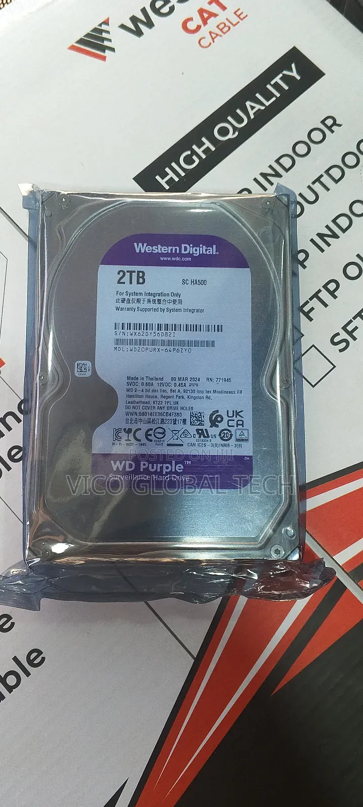 2tb Wd Sata Surveillance HDD