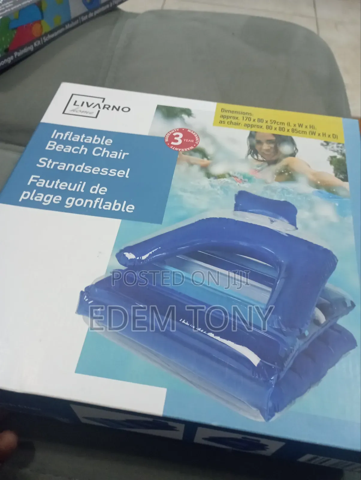 Inflatable Adult Beach Chair or Pool Lounger