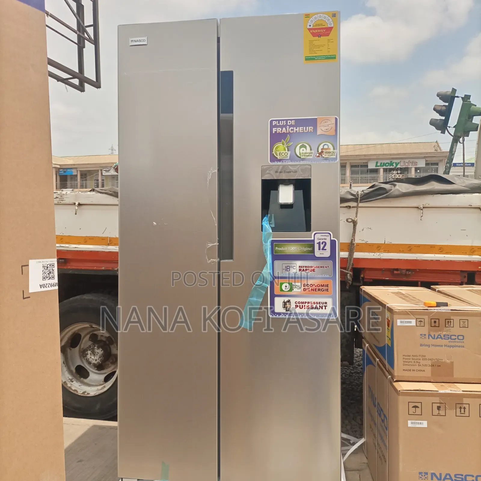 Nasco 450litres Side by Side Refrigerator