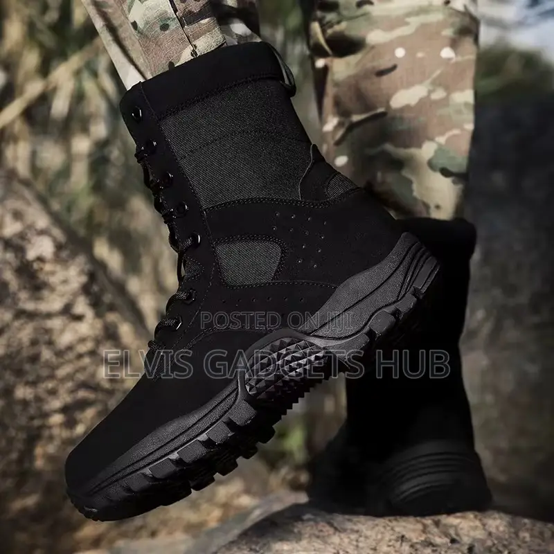 Military Tactical Boots Suede Black