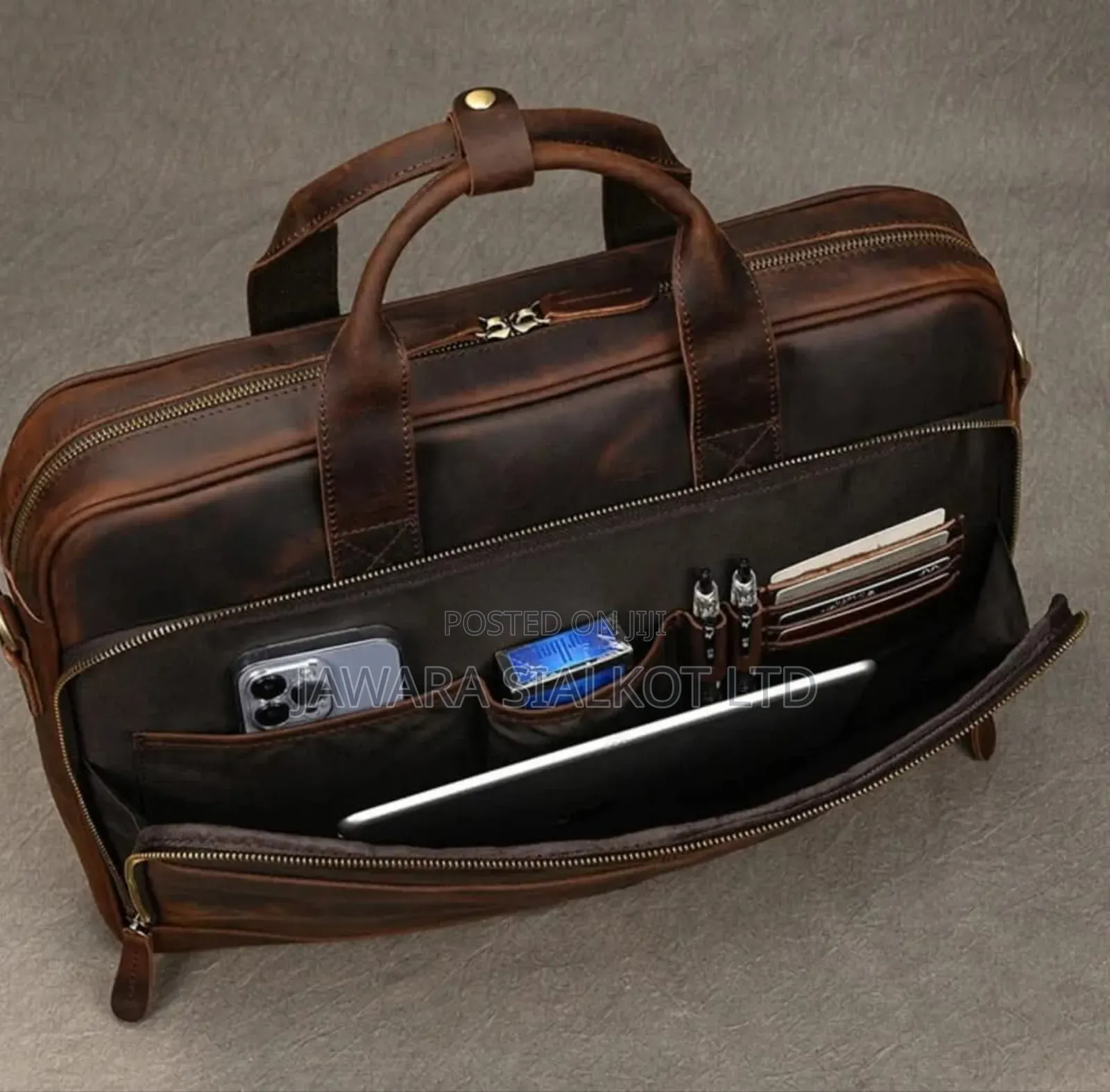 Geniune Cowhide Leather Bag For Office And Laptop