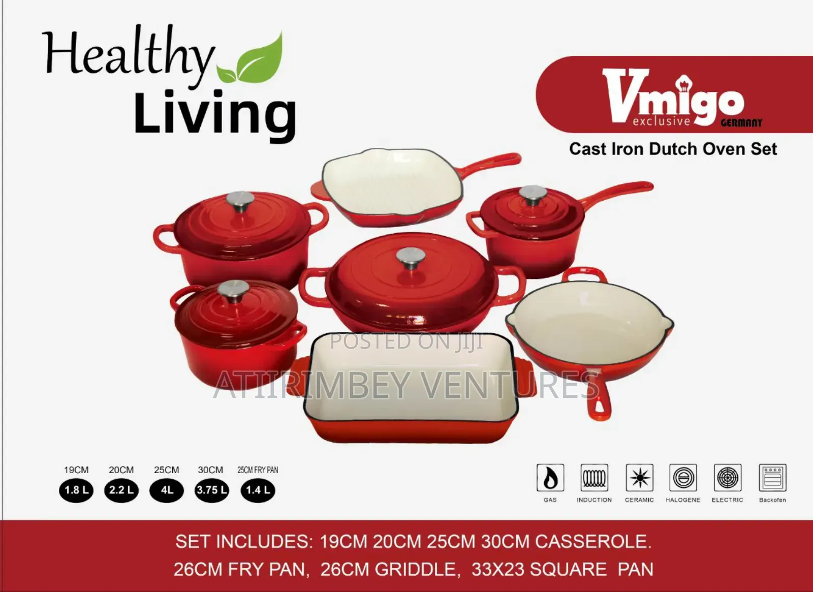 Vmigo Cast Iron Oven Set