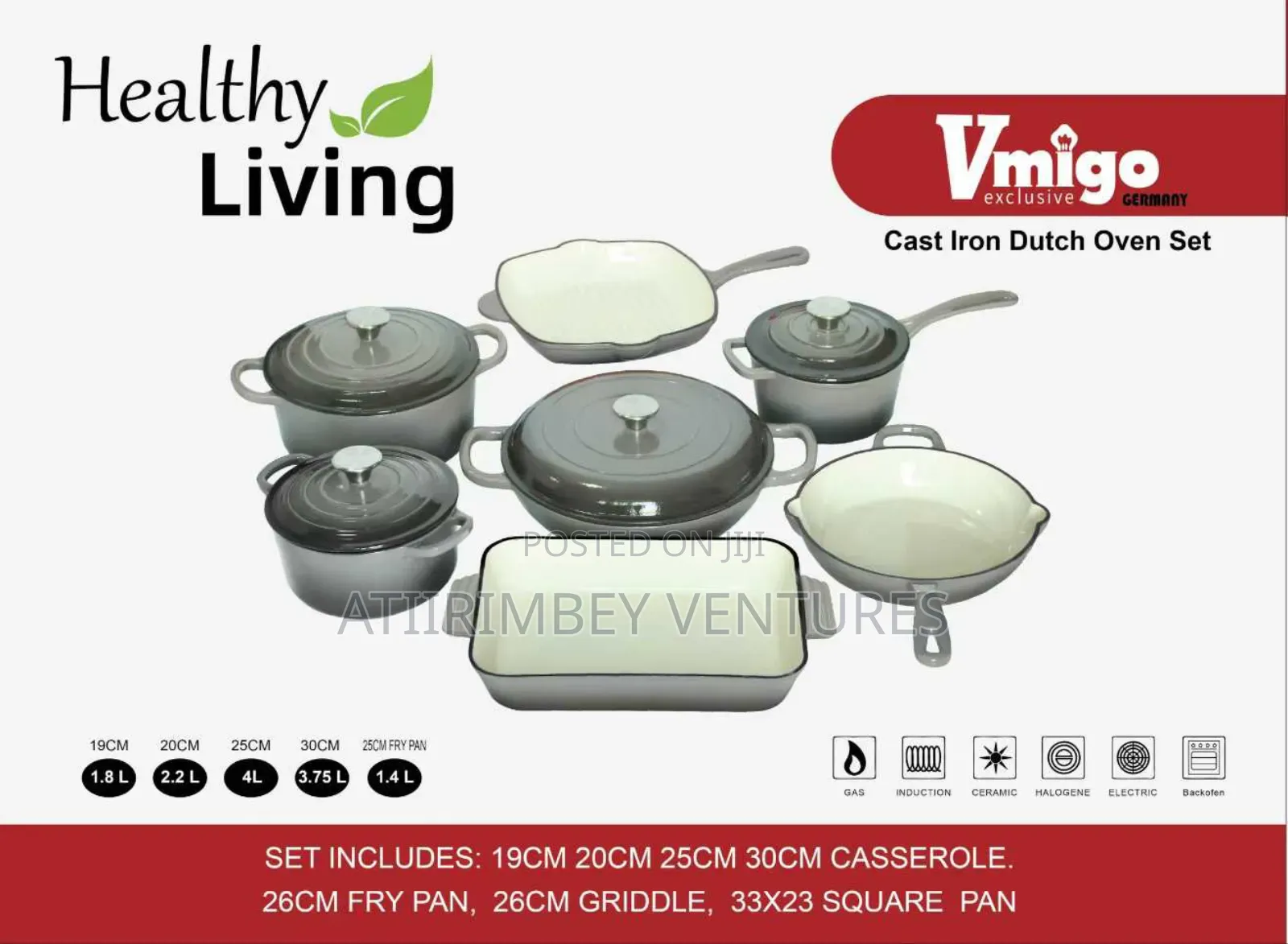 Vmigo Cast Iron Oven Set