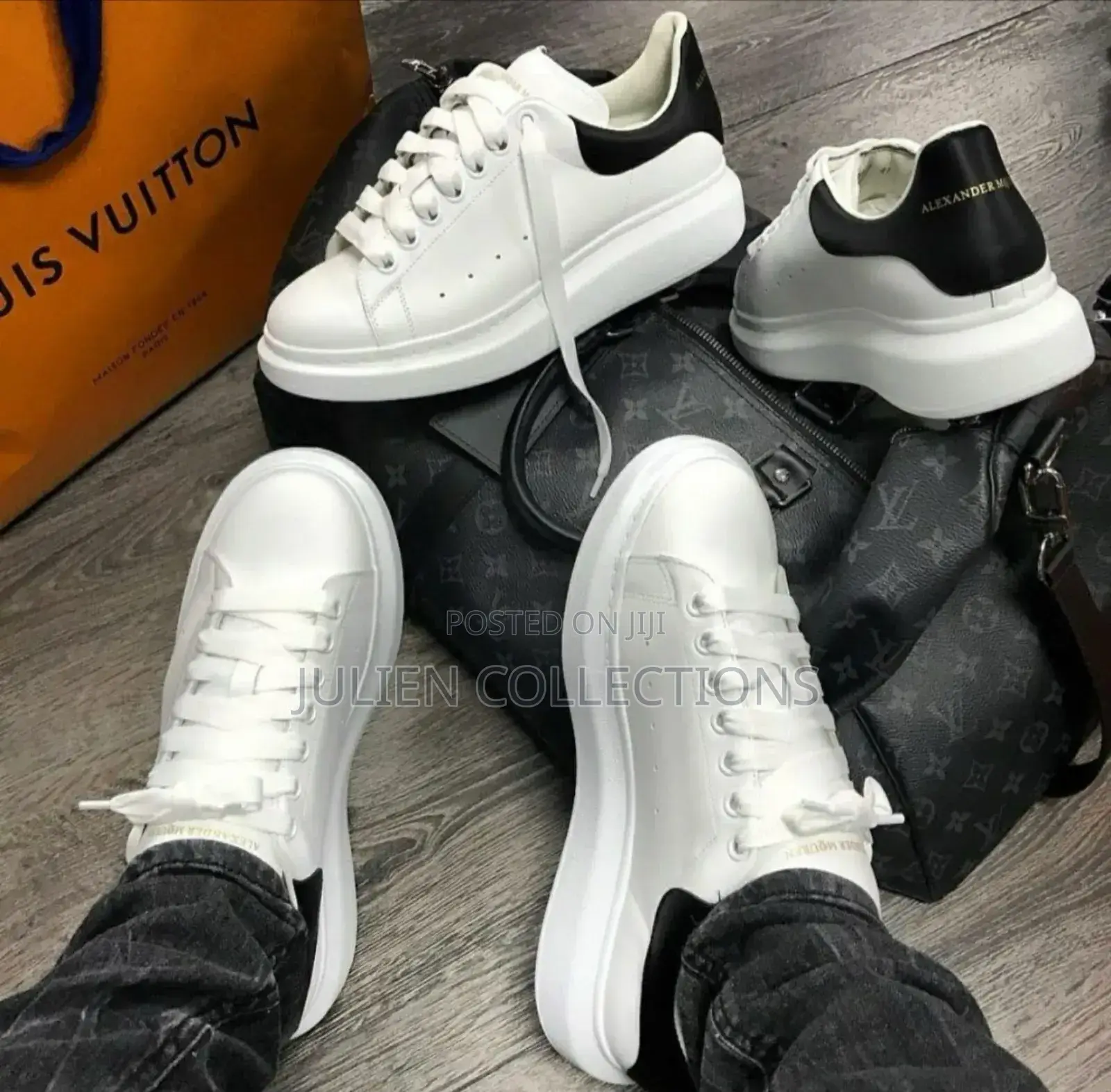Alexander McQueen Black and White Back Suede