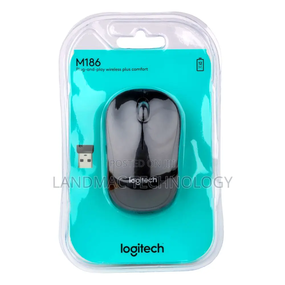 Logitech M186 Wireless Mouse, 2.4ghz With Usb Mini Receiver