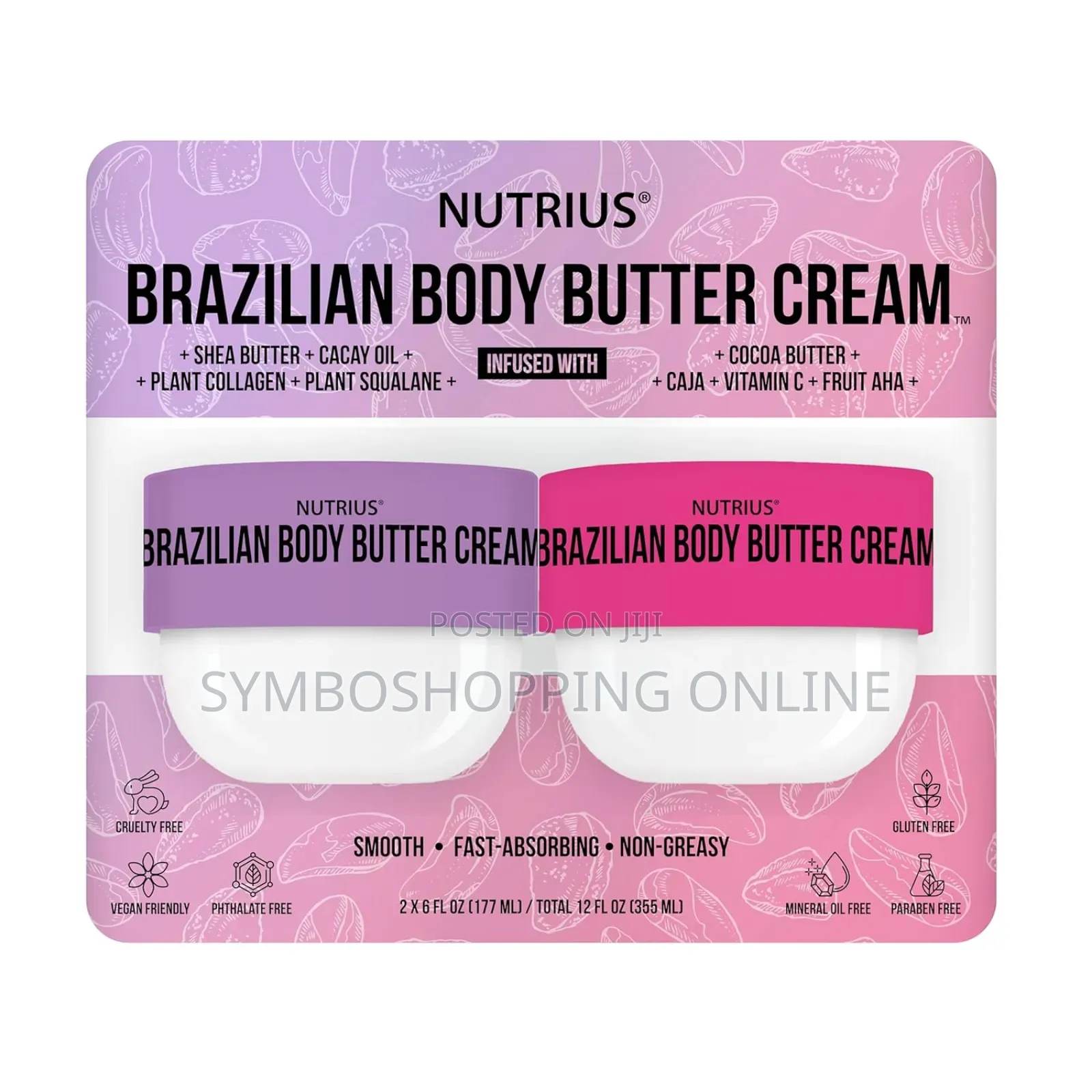 Nutrius | Brazilian Body Butter Cream 355ml 1=245ghs