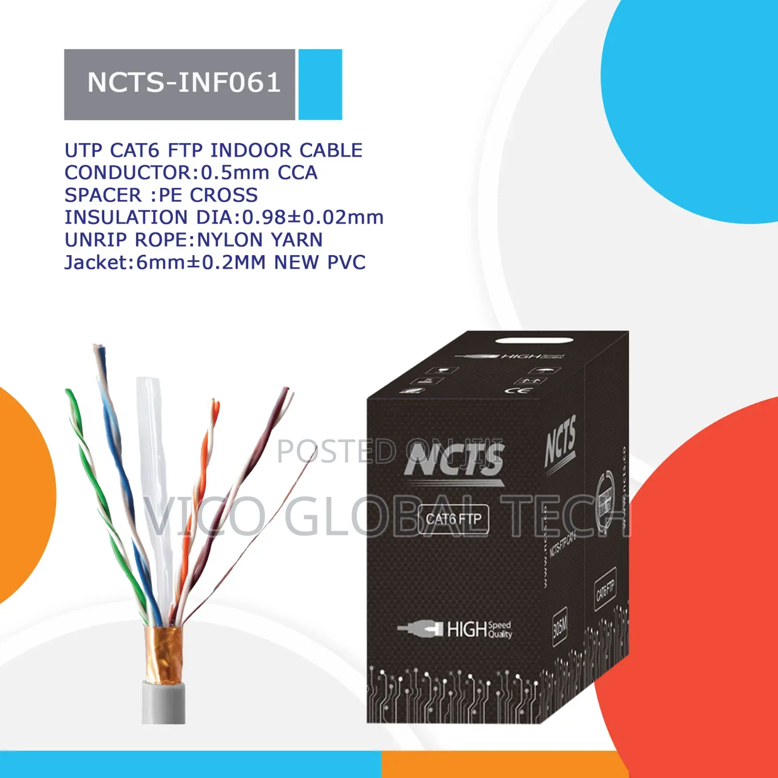 Cat6 Utp Cable 305m NCTS
