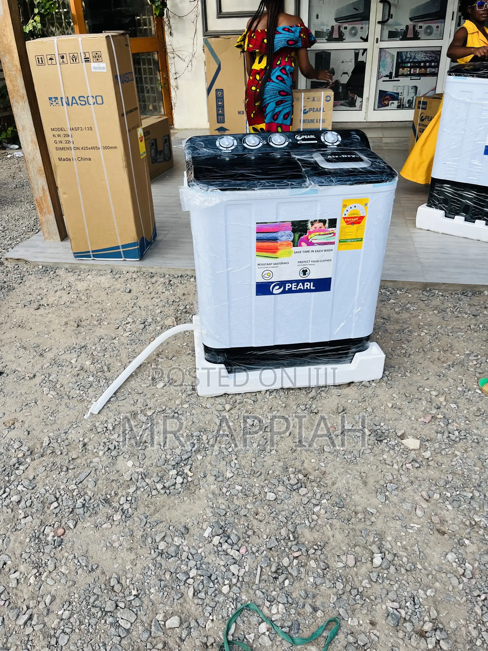 Check Out Original Pearl 10kg Washing Machine + Spin Dry.