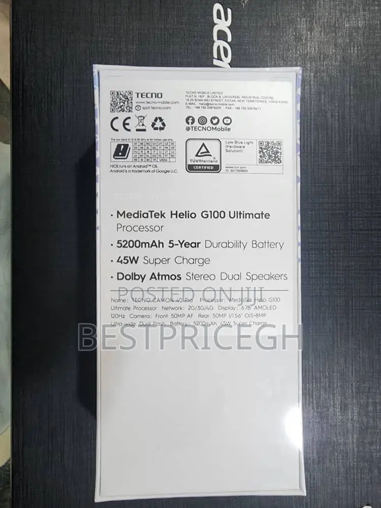 New Tecno Camon 40 Pro 256 GB Black
