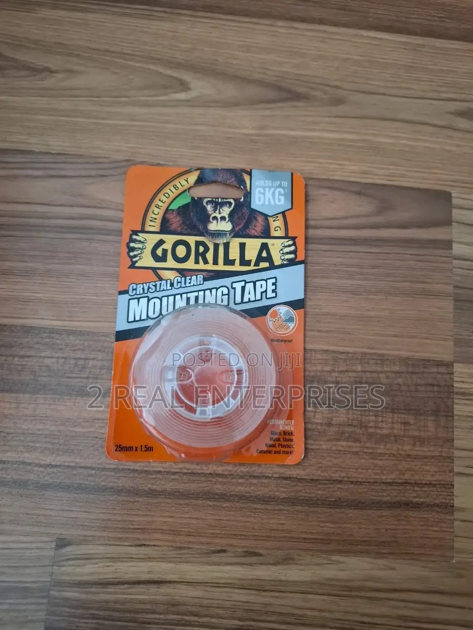 Gorilla Crystal Clear Mounting Double Sided Tape 25mm X 1.5
