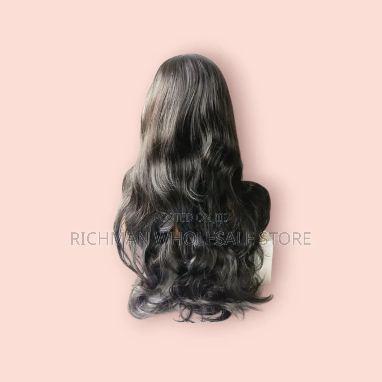 20inch Long Curly Hair Wig - Black