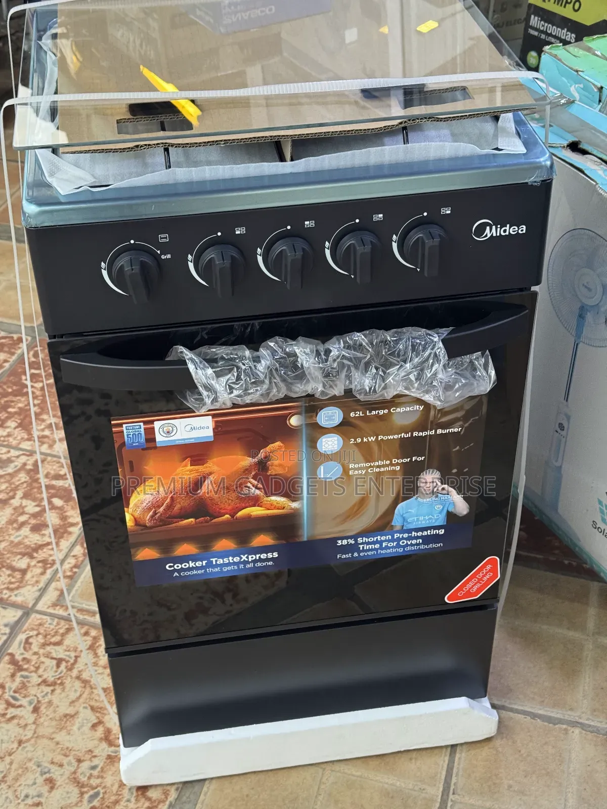 Promo Midea-4-Burner-Gas-Cooker-Black-Mirror-Sp5055t082-B