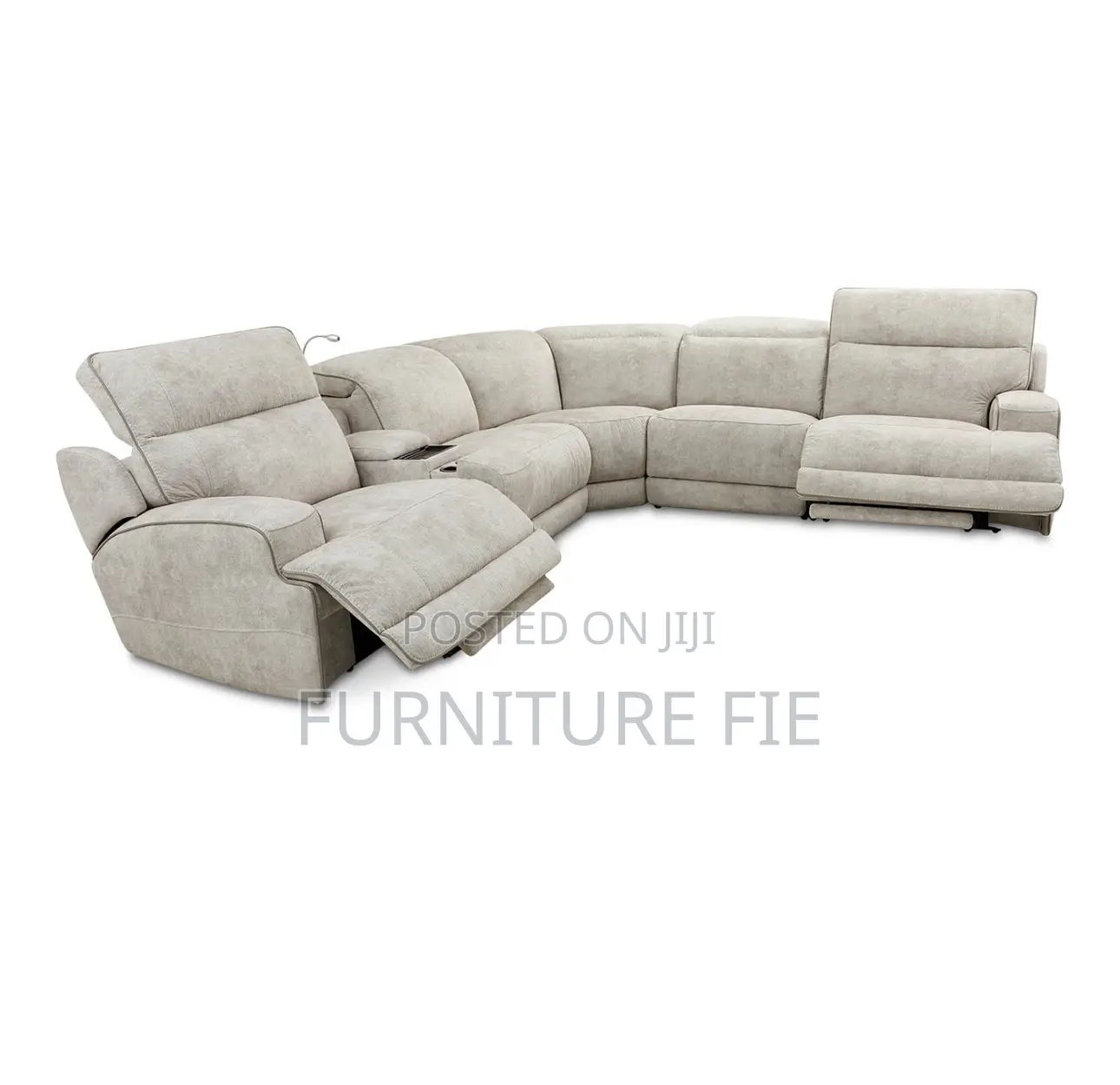 Sebaston 6pcs Fabric Living Room Sectional With Recliners
