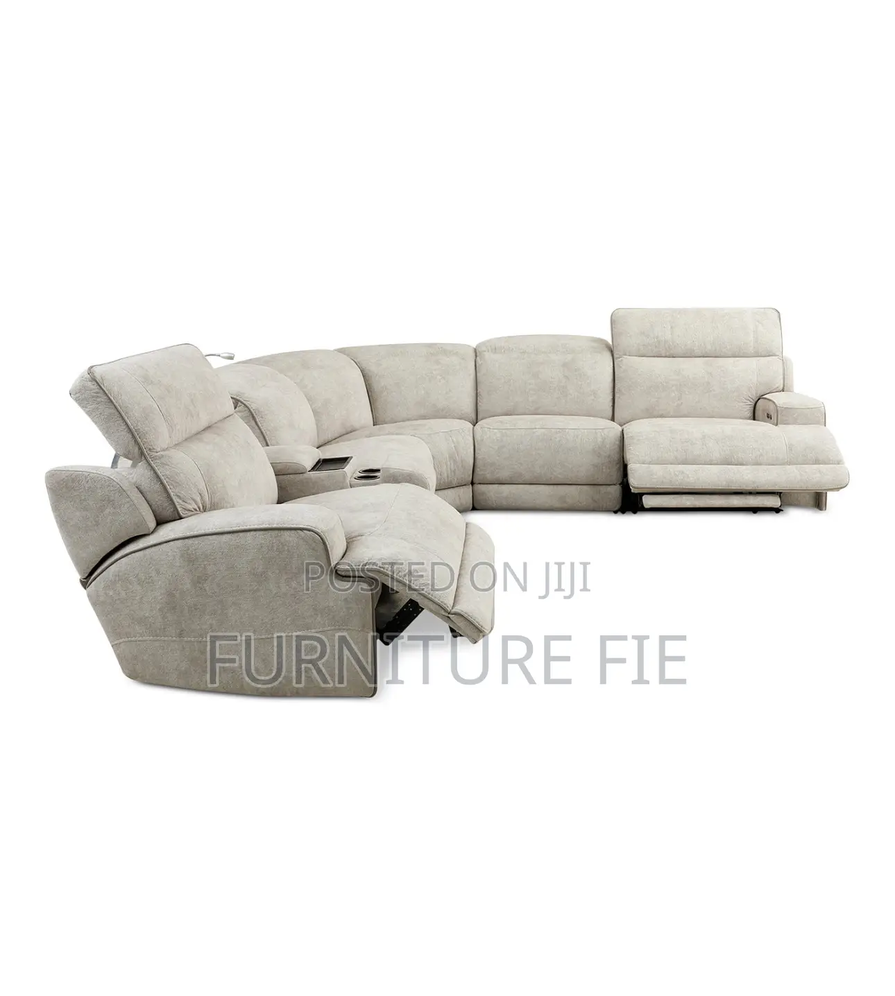Sebaston 6pcs Fabric Living Room Sectional With Recliners