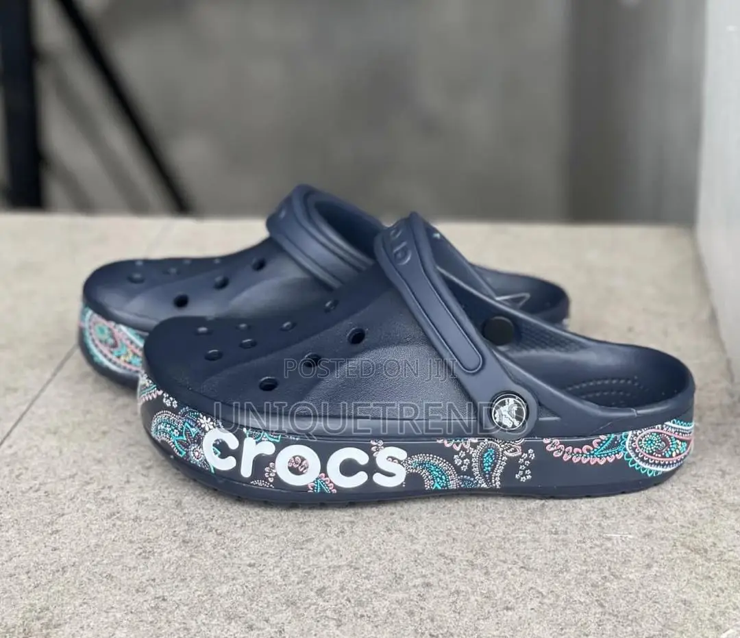 Navy Bandana Print Crocs