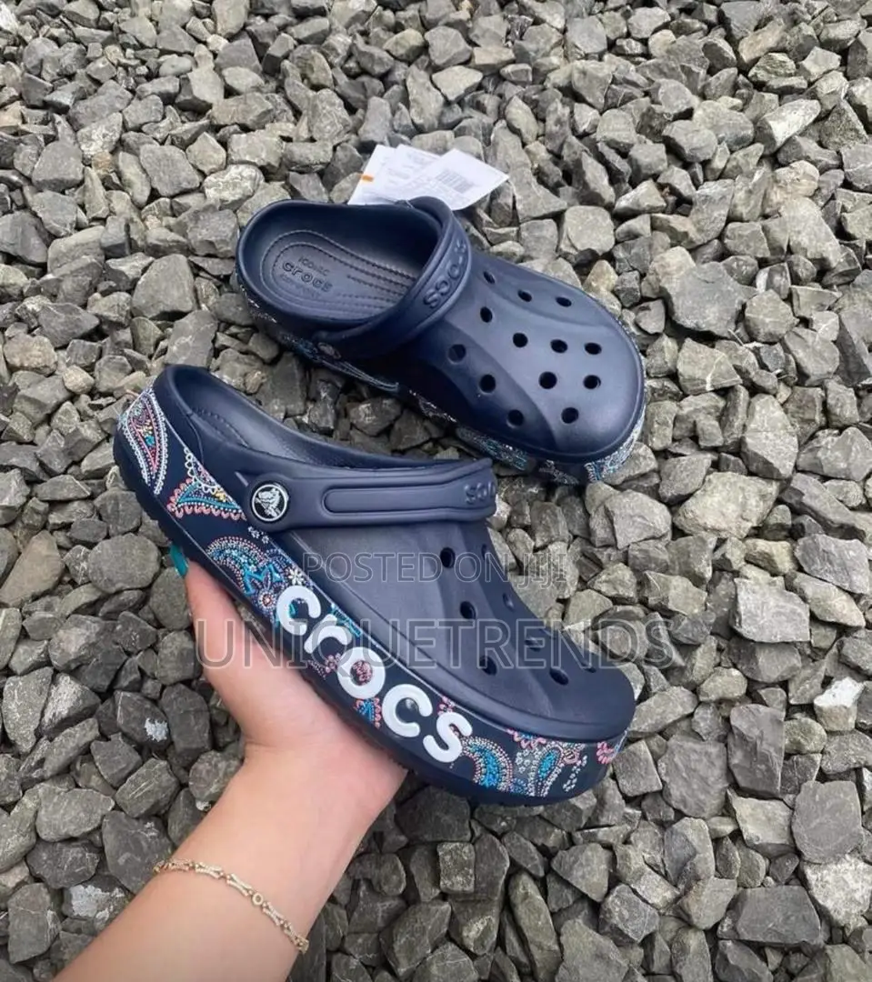 Navy Bandana Print Crocs