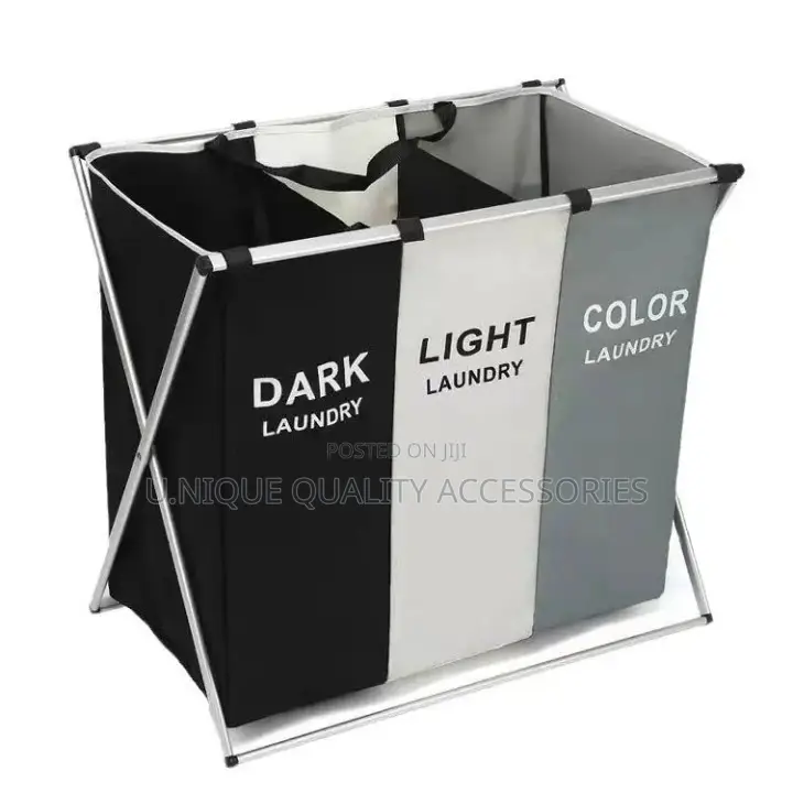 Large Foldable Oxford Home Storage Laundry Basket With Aluminum Frame