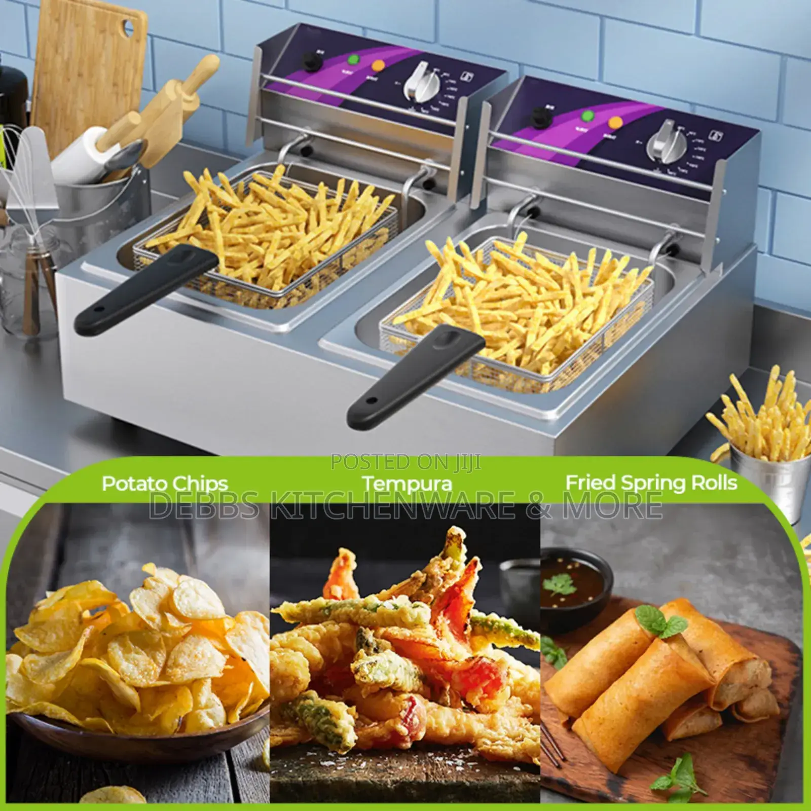 14litre Electric Dual Deep Fryer 7lt Each