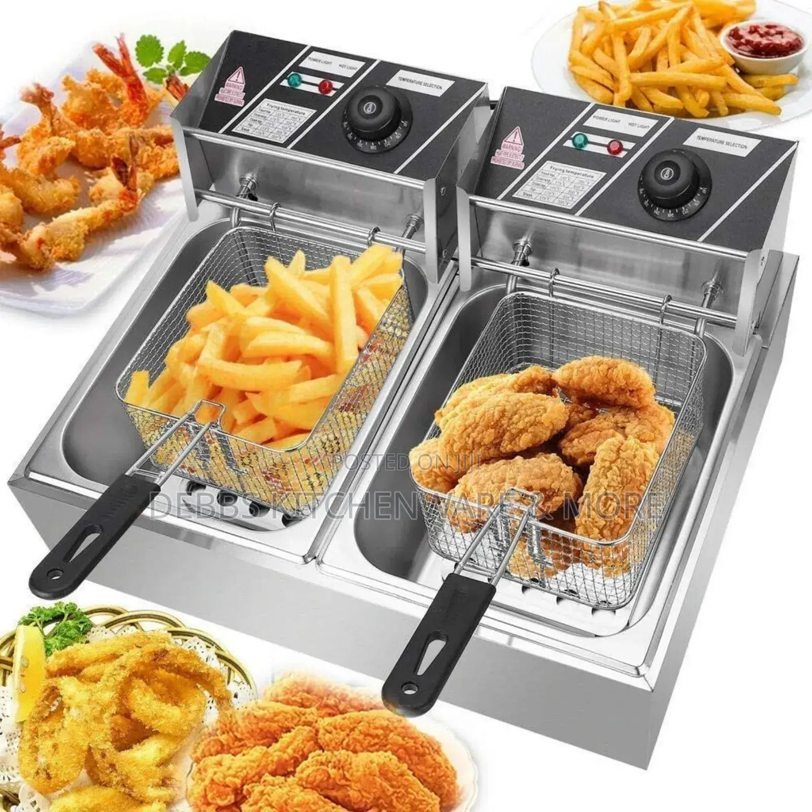 14litre Electric Dual Deep Fryer 7lt Each