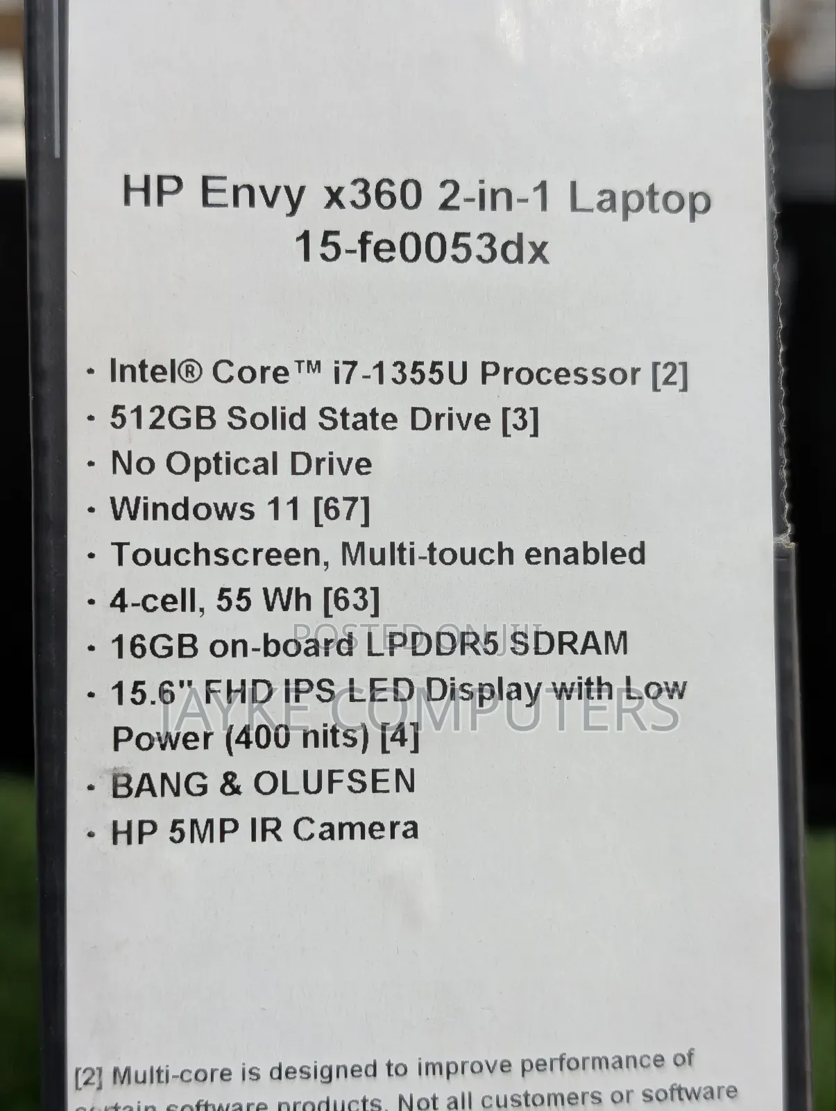 New Laptop HP Envy X360 16GB Intel Core I7 SSD 512GB