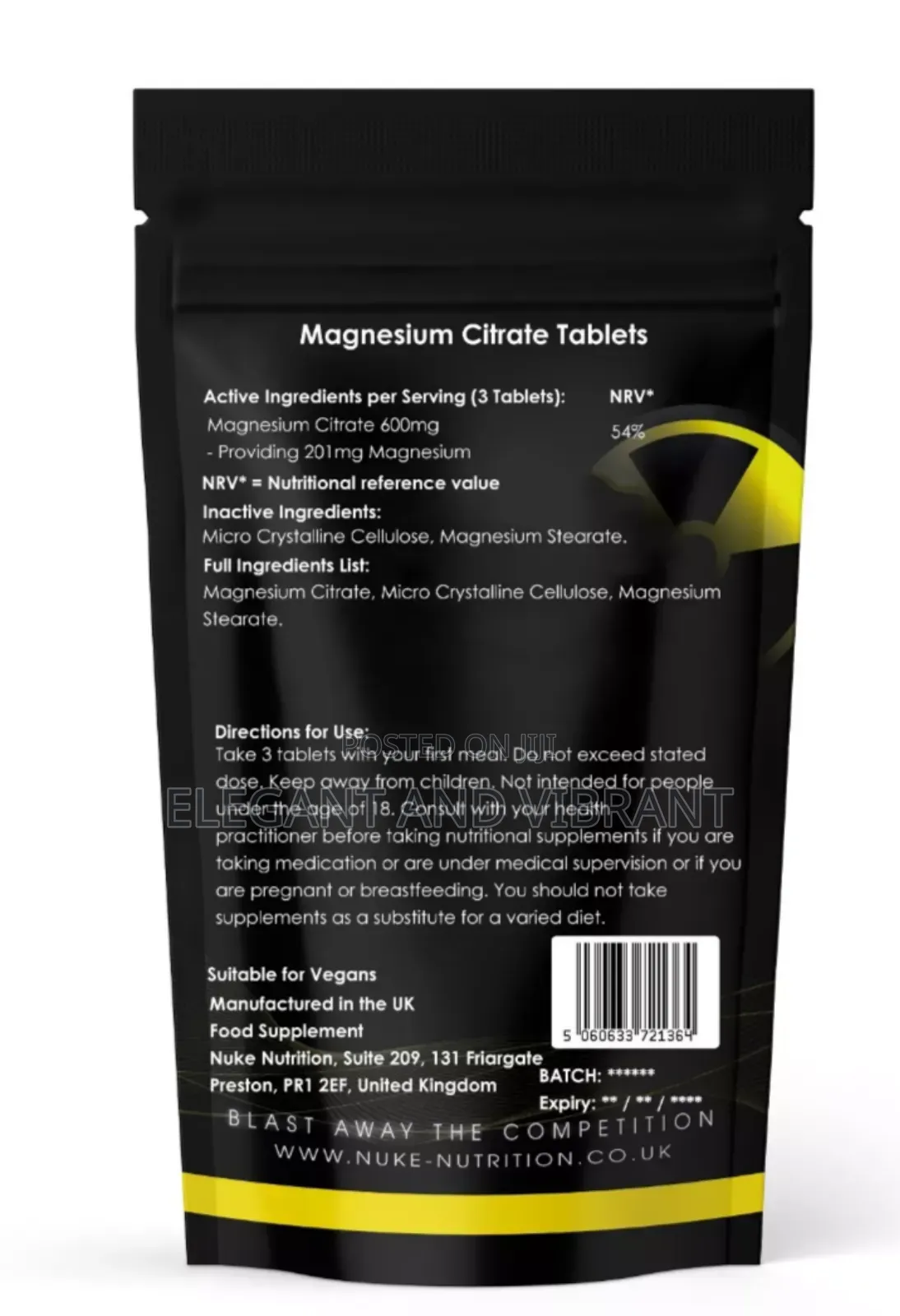 Magnesium Citrate Tablets 200mg PMS and Fatigue X 60 Pills