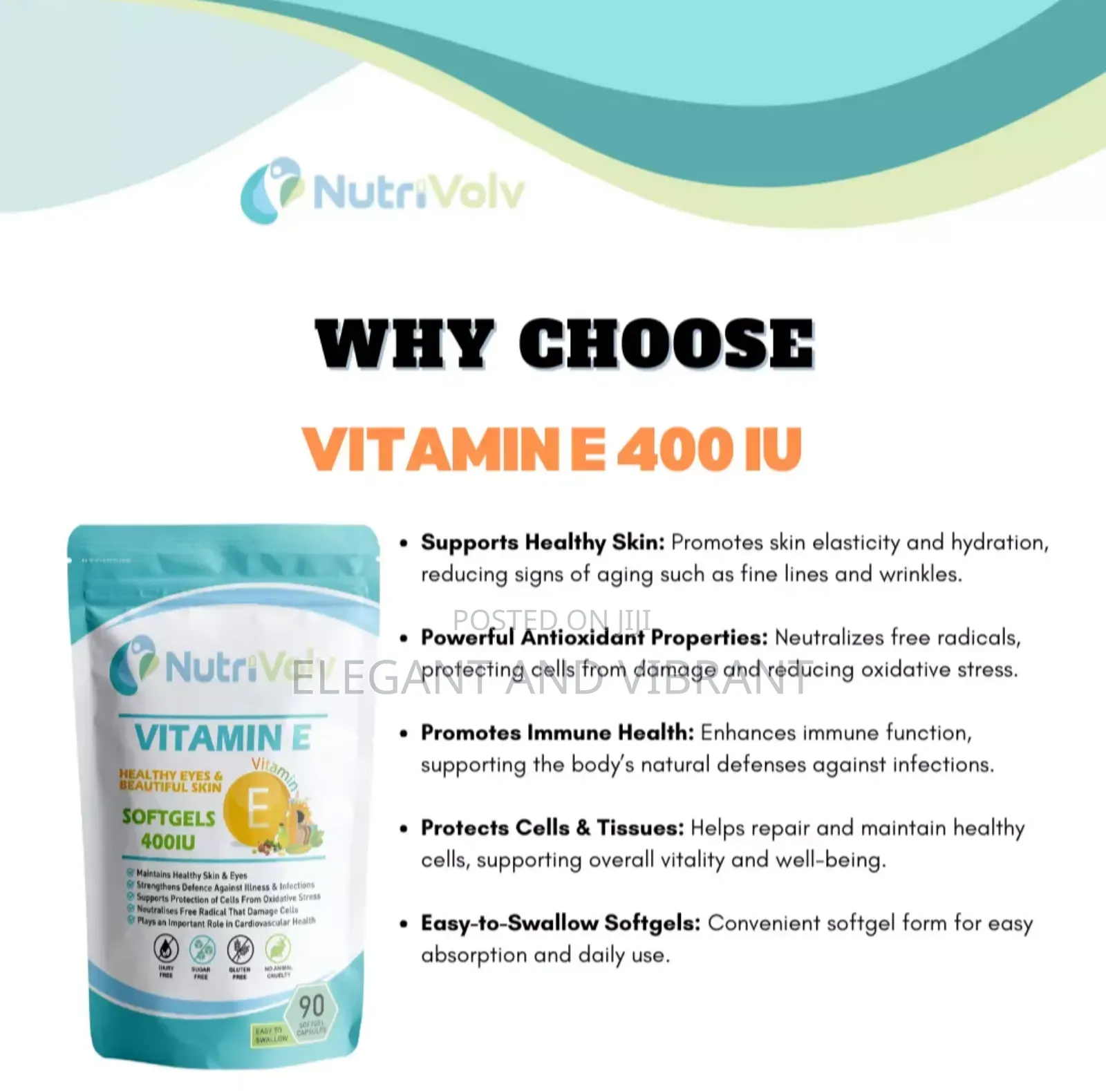 Vitamin E 400iu -Skincare,Wrinkles,Antioxidant, Immune Boost
