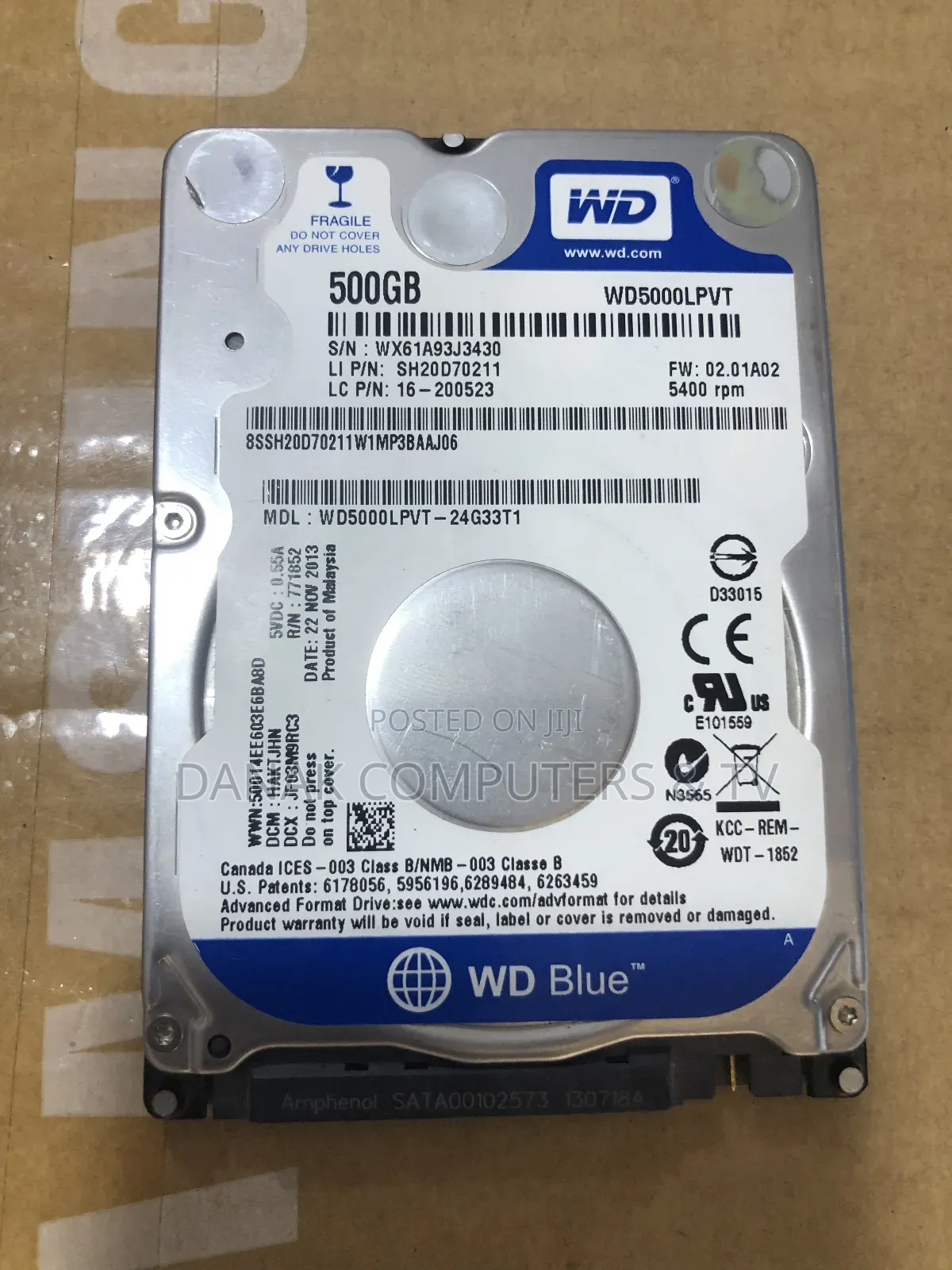 Wd Blue Laptop Hard Disk Drive 500gb