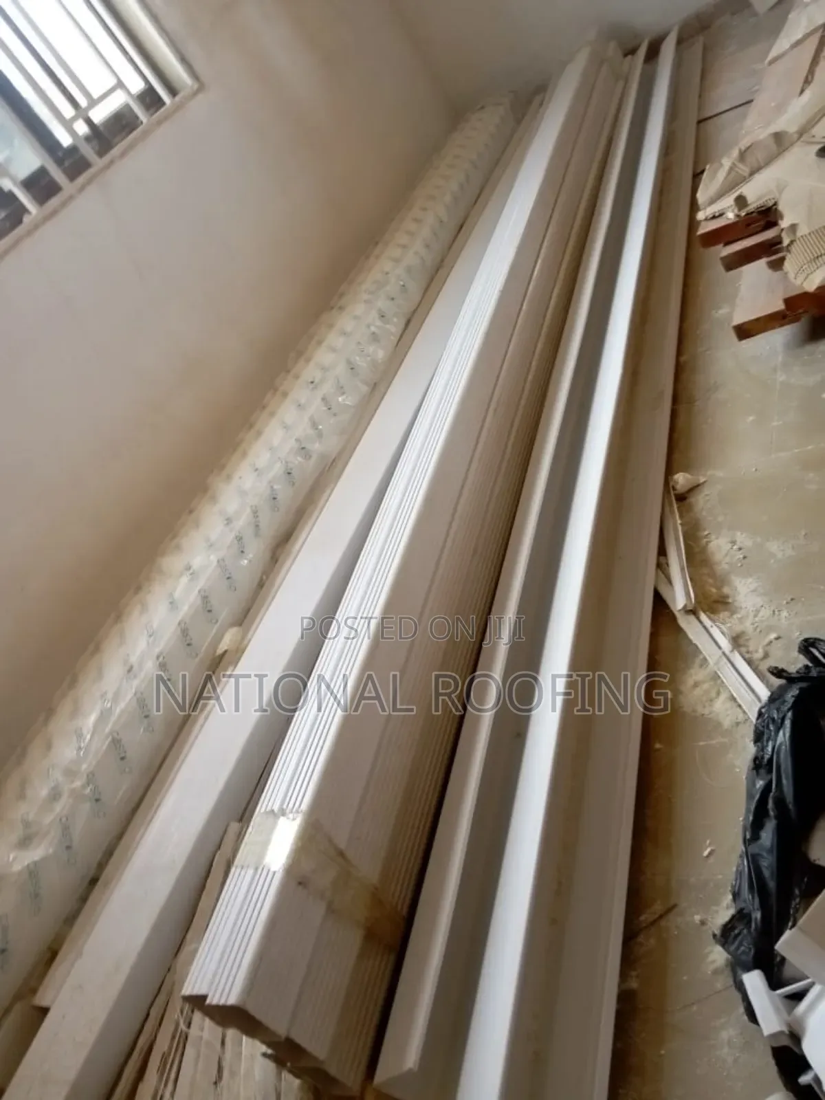 White PVC Rain Gutter and Downpipe