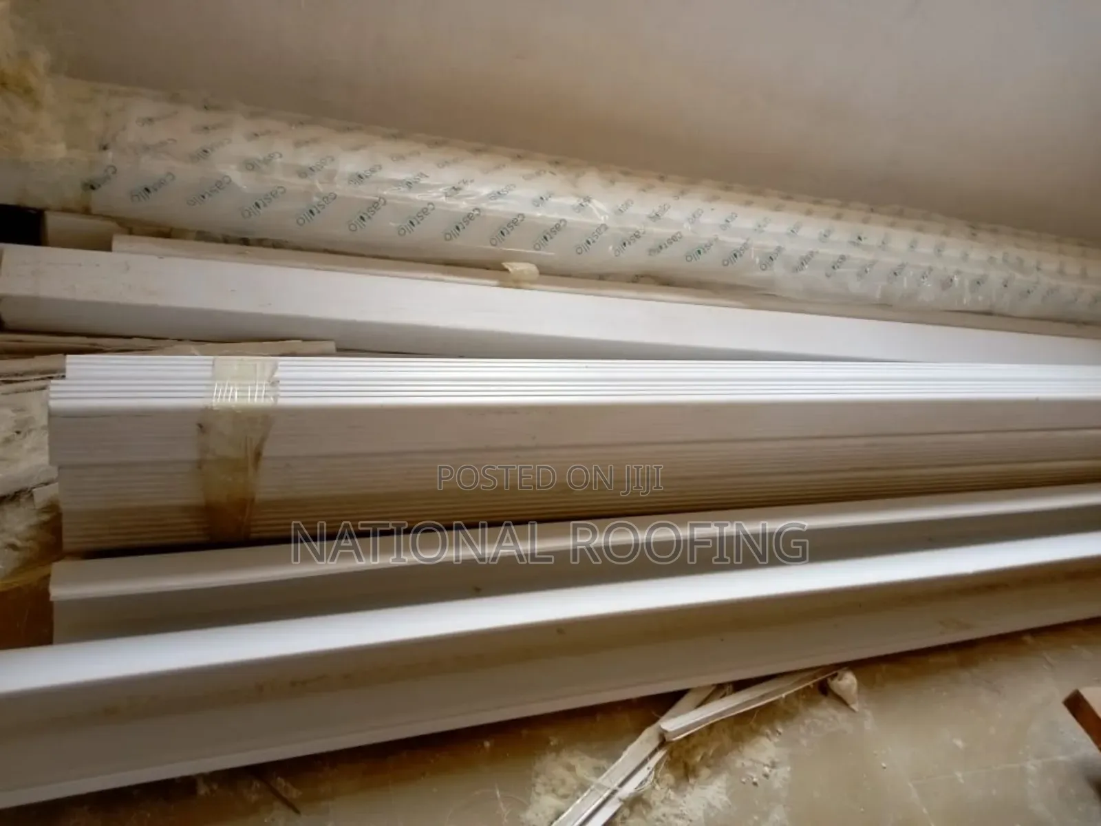 White PVC Rain Gutter and Downpipe