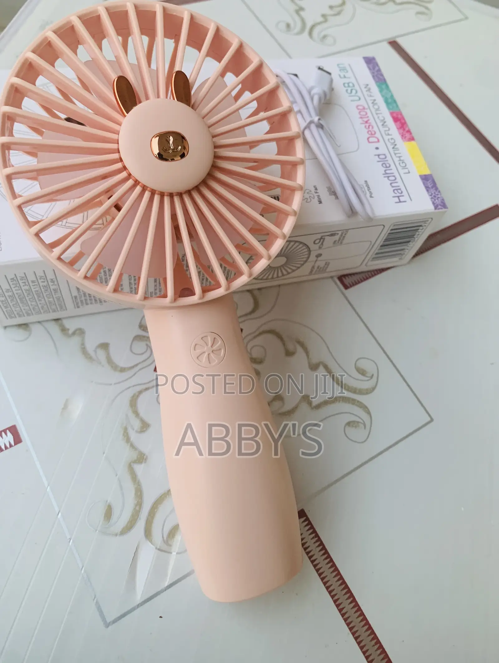 Natural Cooling Handheld Usb Rechargeable Lighting Fan