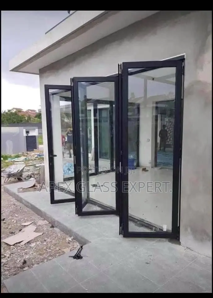 Bifold Framed Glass Door With 10mm Clear Tempered Glass.