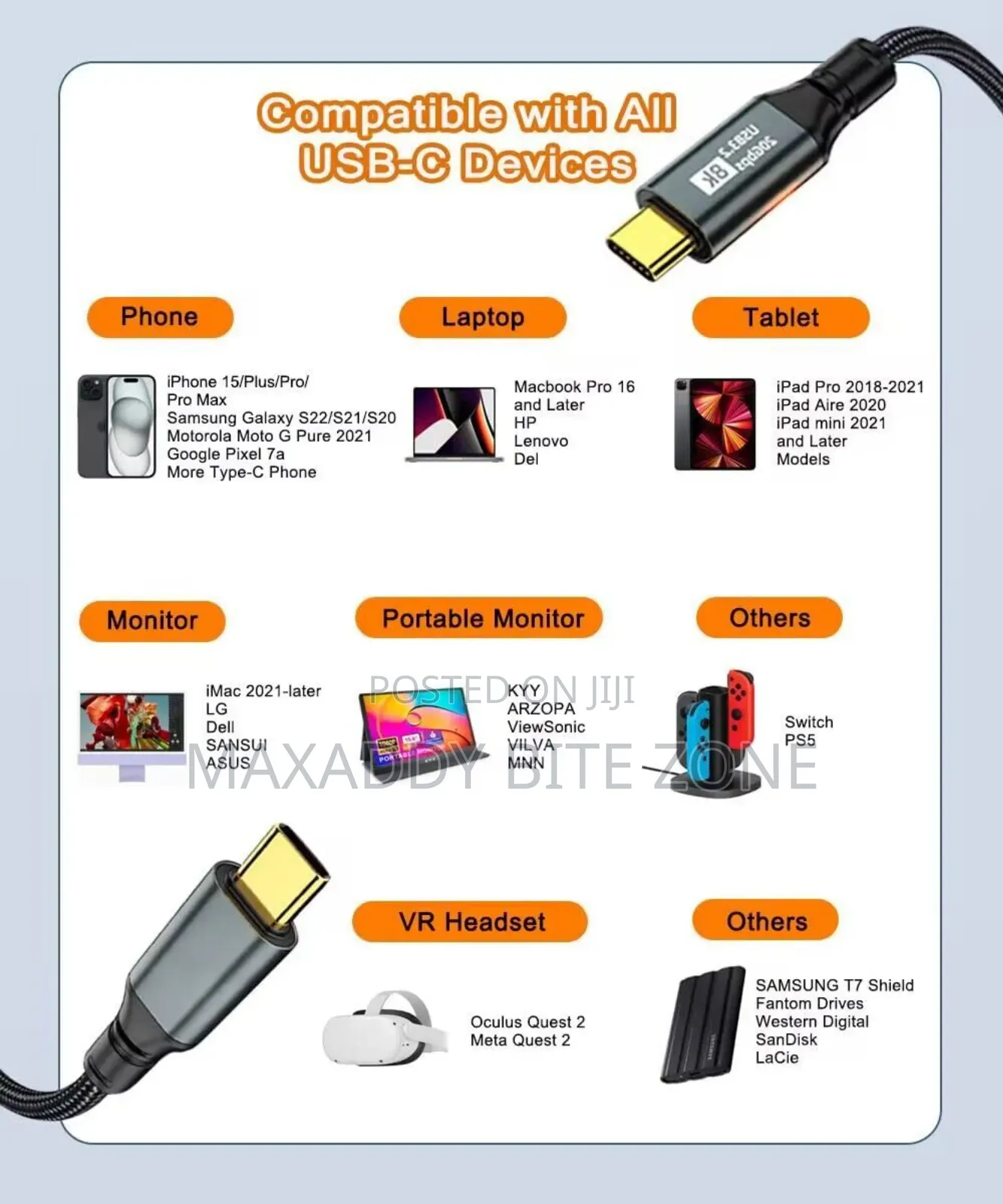3m Usb 3.2 Type-C Gen2 20gbps at 60hz Video Data Cable