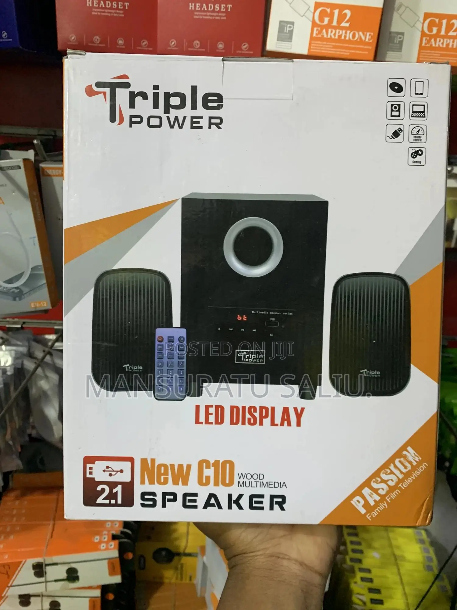 Triple Power Multimedia Speaker Led Display C10