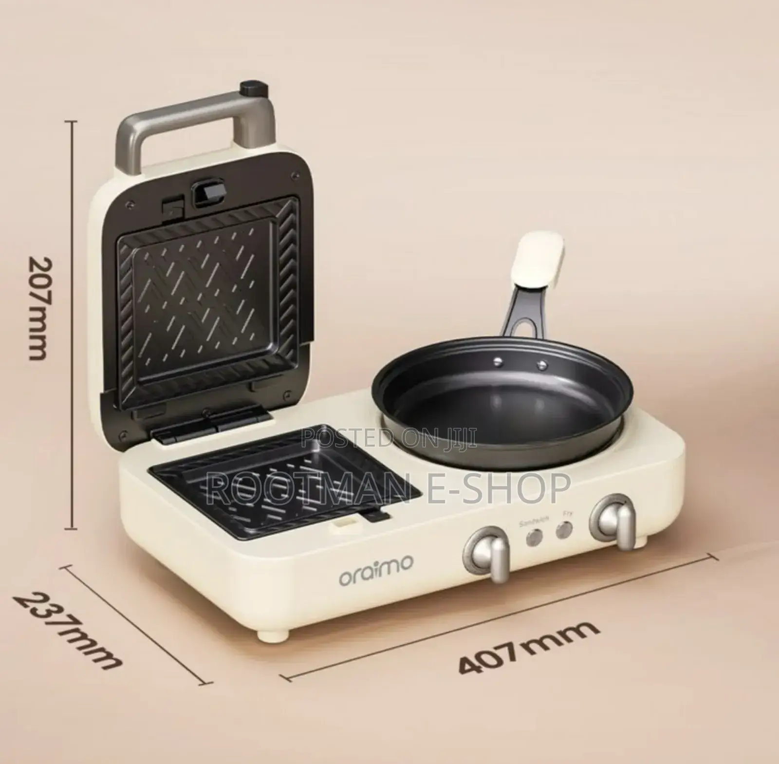 Easy 2 in 1 Breakfast Maker (Oraimo) Frying Pan Inclusive