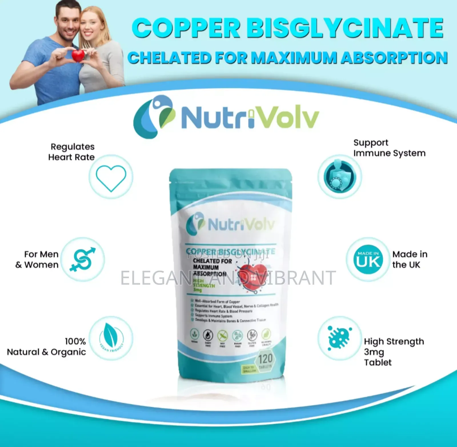 Copper Bisglycinate 3mg - Chelated 3,000mcg Immune Heart
