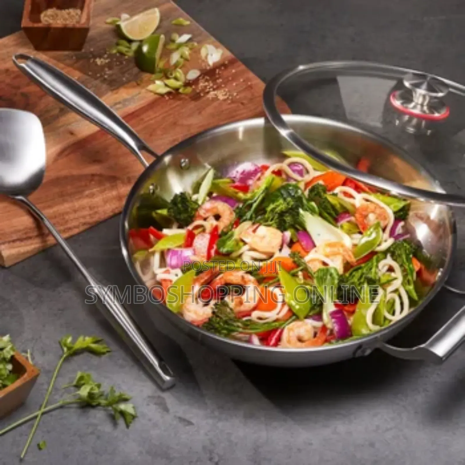 Miu Stainless Steel Try-Ply Clad 13inch/34cm" Wok