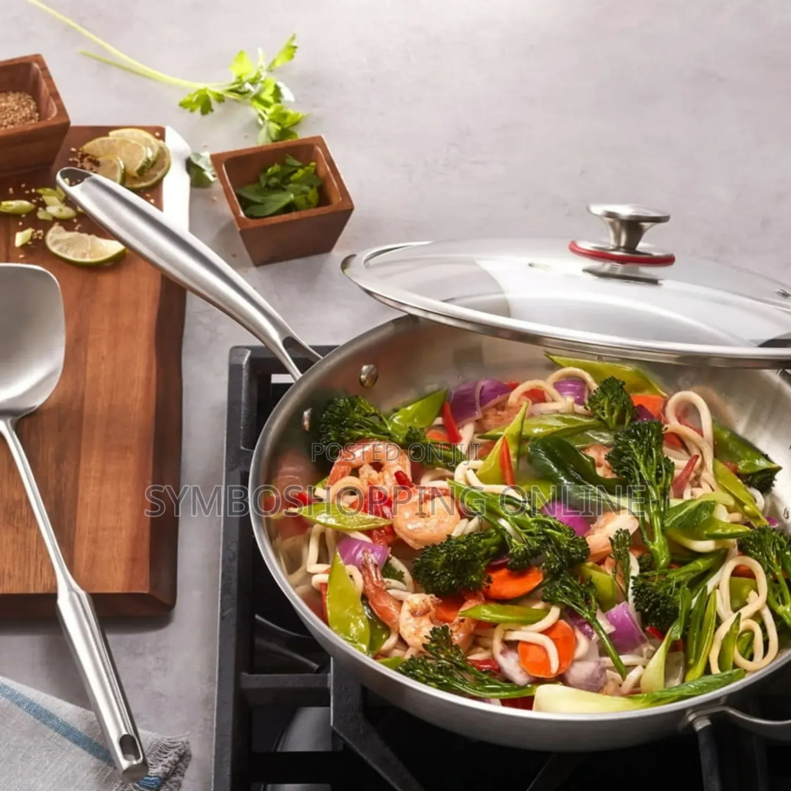 Miu Stainless Steel Try-Ply Clad 13inch/34cm" Wok
