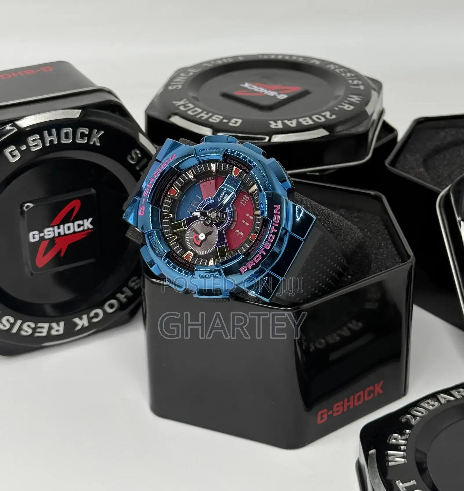 Blue Black Case Gshock Sports Watch