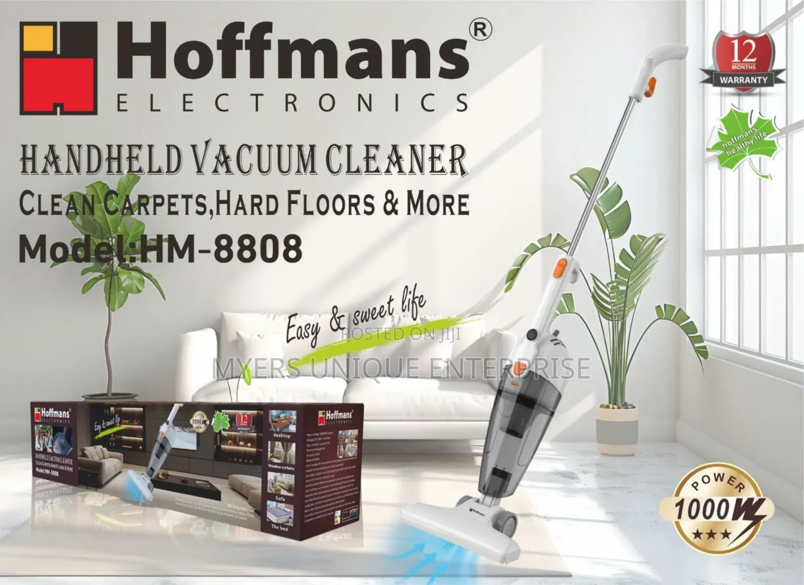 Hoffman High Efficiency Vacuum Cleaner,Long Cord+Xtra Filter