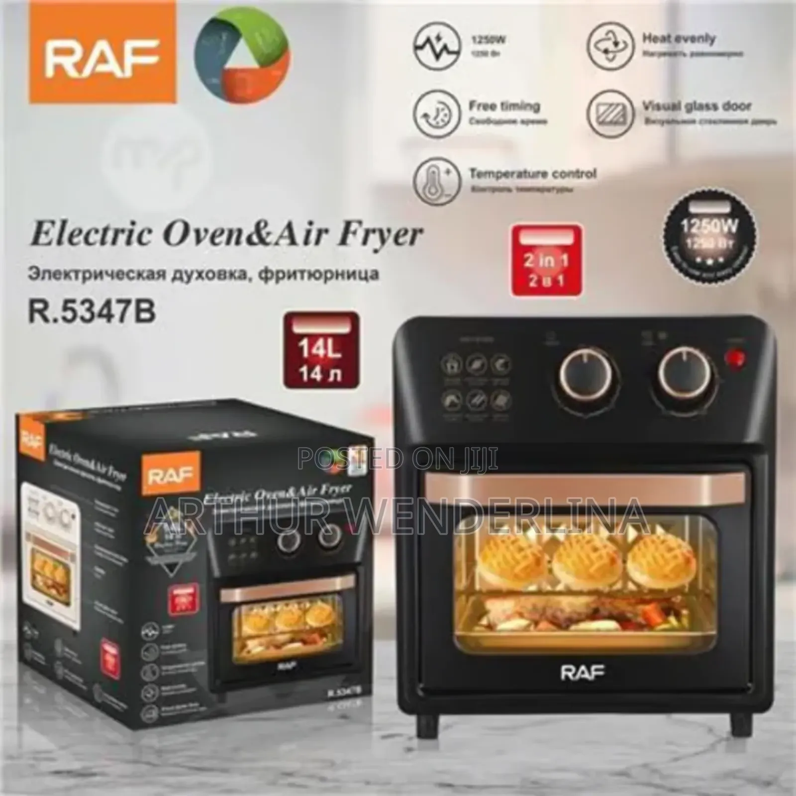 Raf Electric Oven Air Fryer 2in1 – 14l