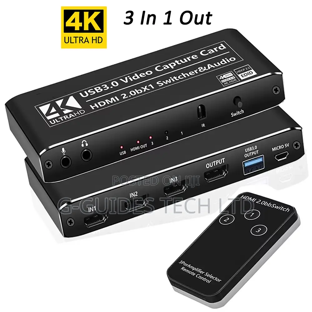 Usb 3.0 Video Capture Card, Hdmi Switcher With Audio 3x1